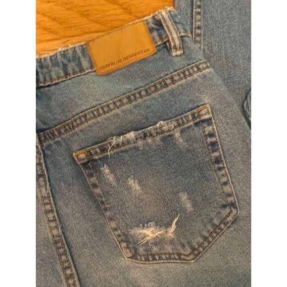 Zara Authentic Denim by TRF women's distressed high rise straight leg jeans sz 8 - Picture 7 of 11